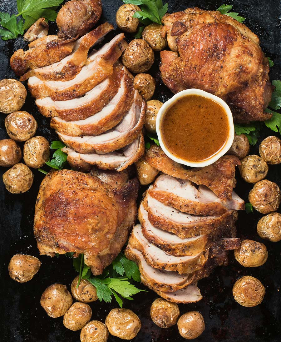 Easy Weeknight Roast Turkey: Chipotle Gravy with Parts